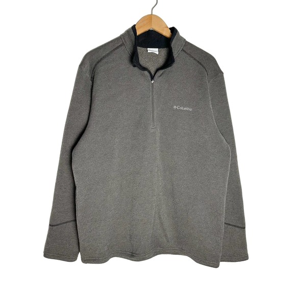 Columbia | Men | Gray Quarter Zip Fleece Pullover Sweatshirt | Size Large - Picture 1 of 9